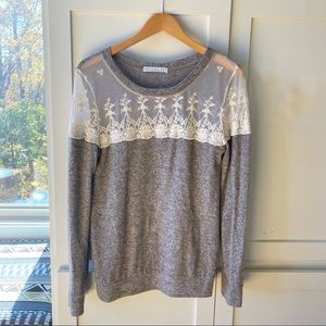 Lace cut out top sweater